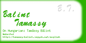balint tamassy business card