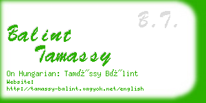 balint tamassy business card